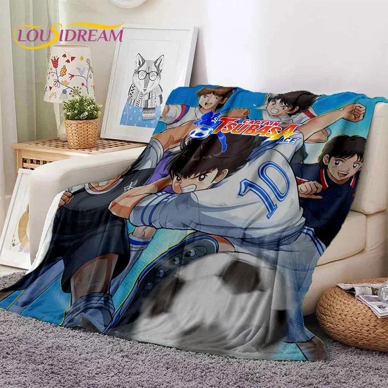 Cartoon Captain Tsubasa Football Soft Flannel Blankets,Throw Blanket Comfortable Blanket for Picnic Beds Sofa Home Bedroom Gifts