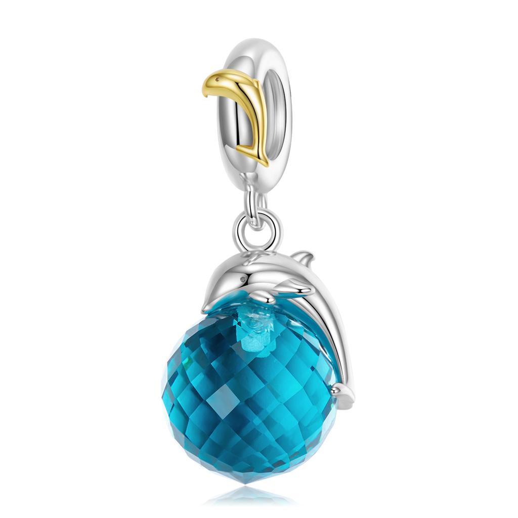 Skaczący delfin Heart Shell Charm koraliki autentyczne 925 srebro koraliki z cyrkoniami biżuteria damska drobne akcesoria