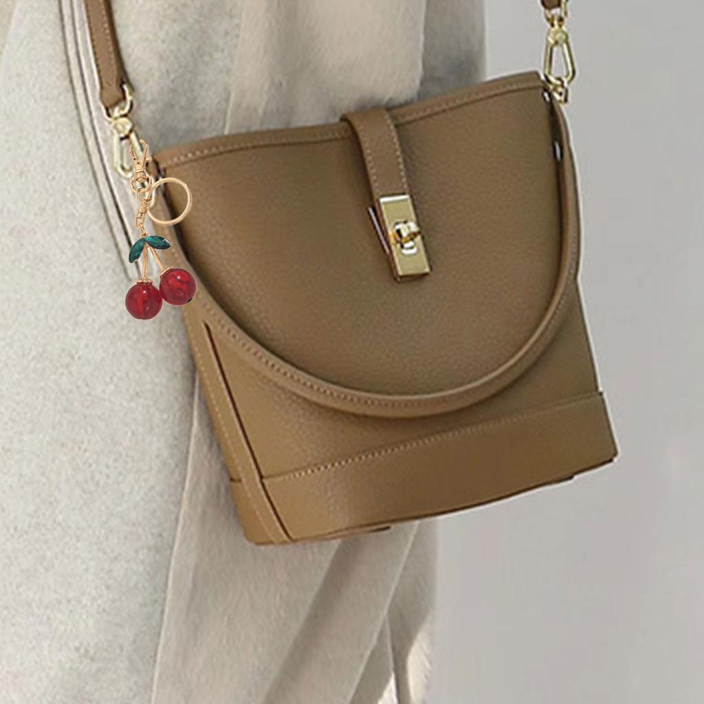 Fashionable Cherry Charm Keychain Accessory Fashionable Fruit Shape Key Rings Portable Bag Decoration for Women