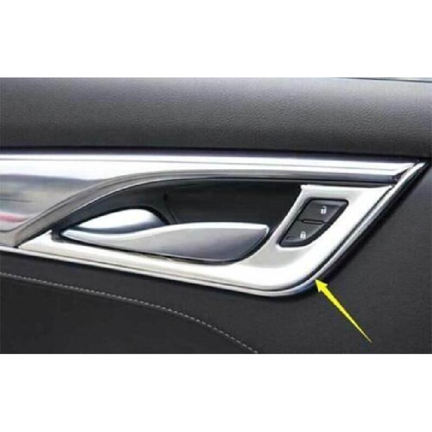 For Cadillac CT5 - 4pcs Handle Frame Silver Steel Inner Door Button