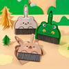 3pcs Cute Nimal Shaped Mini Broom , Dustpan Set , Bear, Rabbit, Frog/Bee, Sweeper with Bristle Brush , Pan Room, Small Spaces , Compact