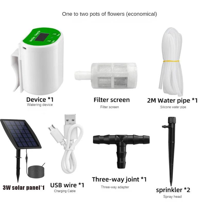 Solar Watering Drip Irrigation Kit System Auto Self Watering Device with Timer for Flower Plants House Potted Water Dispenser