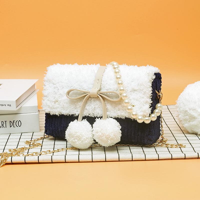 

Hand-woven bags, hand-woven DIY handbags, versatile woven bags, pearl materials, self-made gifts for girlfriends чорний