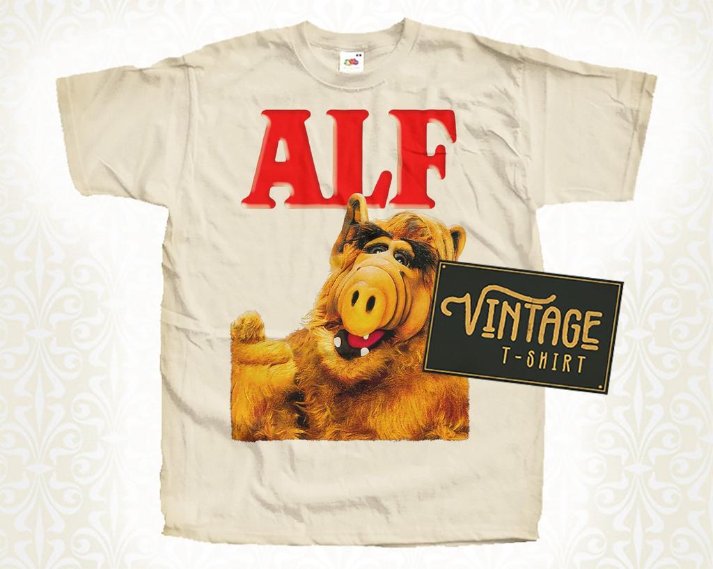 Alf V3 T-Shirt Vintage Natural Color Men's T-Shirt DTG Digital Print SIZES S M L XL 2XL 3XL 4XL 5XL