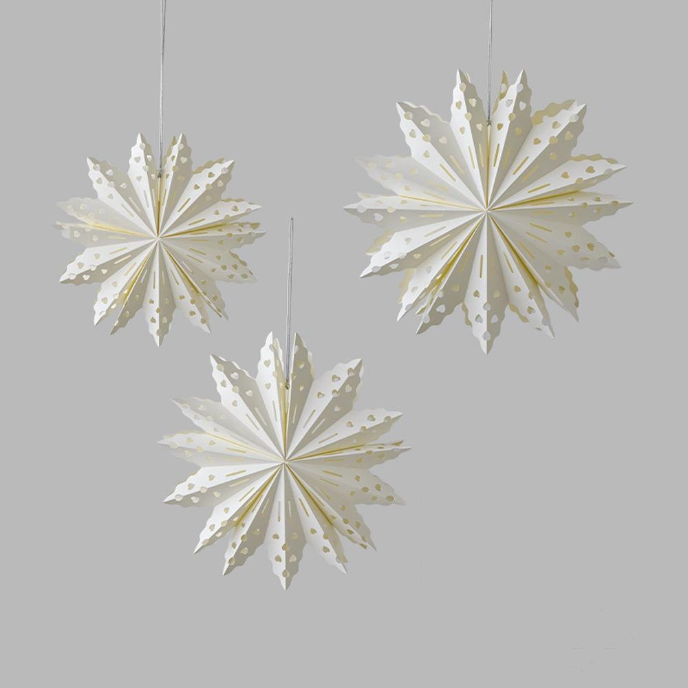 3D Hollow Out Star Paper Lantern White Star Hanging Ornaments  New Year Decor