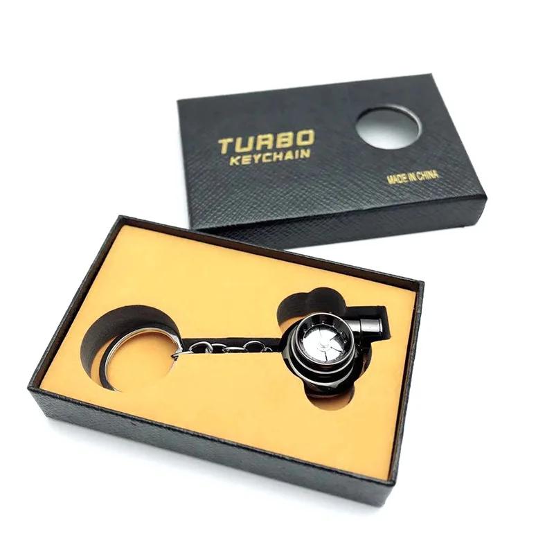 1Pcs Mini Turbo Turbocharger Keychain Spinning Turbine Key Chain Ring Keyring Keyfob Car Keyring Car Interior Accessories