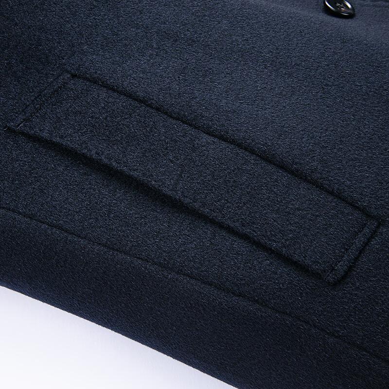 FAPAI Men's Business Stand Collar Wool Blend Overcoat