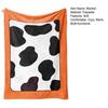 Flannel Cow Print Blanket, Soft Warm Fuzzy Fleece Throw Blanket, Cozy Plush Blanket for Couch Bed Travel
