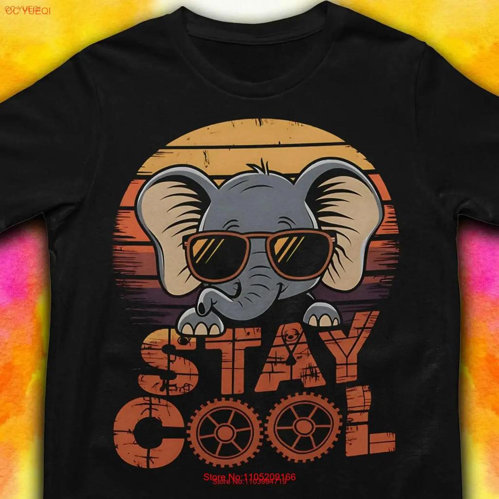 Dumble Elephant T Shirt Stay Cool Face Retro Baby Cute Lover vintage Washed Slightly Soft Stylish streetwear Breathable Unisex