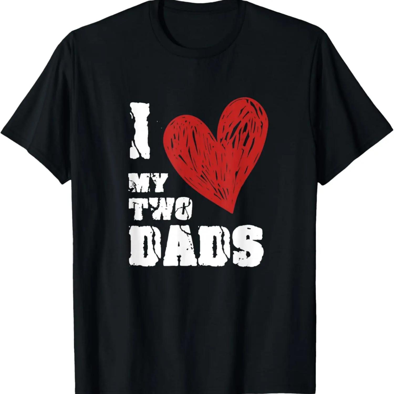 

I Love My Two Dads T-Shirt LGBT Gay T-Shirt XXXXXL чорний
