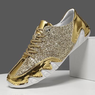 Móda 2025 Módní pár Dámské tenisky Pánské ploché boty Zlaté luxusní třpytivé boty Streetwear Hip Hop Ležérní boty Zapatos De Mujer