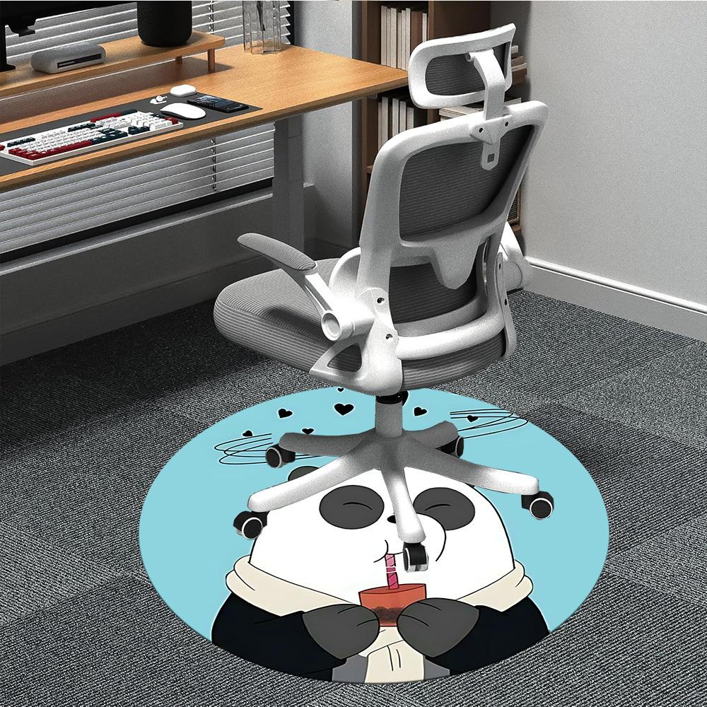 

1 шт. Круглый ковер We Bare Bears для офиса, под офисные стулья, спальни, гостиной, домашний декор, декор комнаты, доступен в различных размерах 80cm