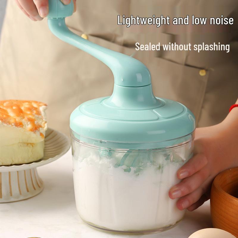 Manual Cream Whipper & Egg Beater - Semi-Automatic Cake & Milk Frother for Home Use