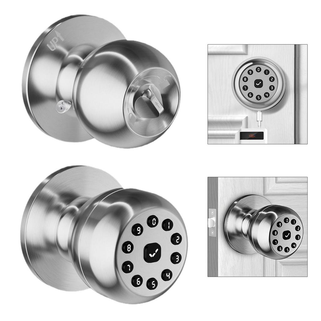 Keyless Entry Door Lock with Keypad Intelligent Door Knob Code Locks Door Knob for Indoors Bedrooms Apartments
