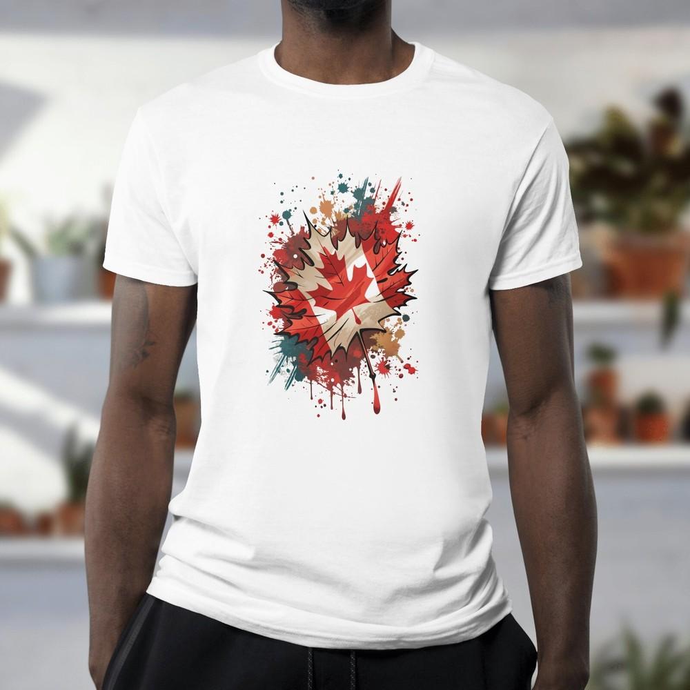 

CANADA Tshirt Country National Flag Football Fan Red Maple Leaf Tee 4XL