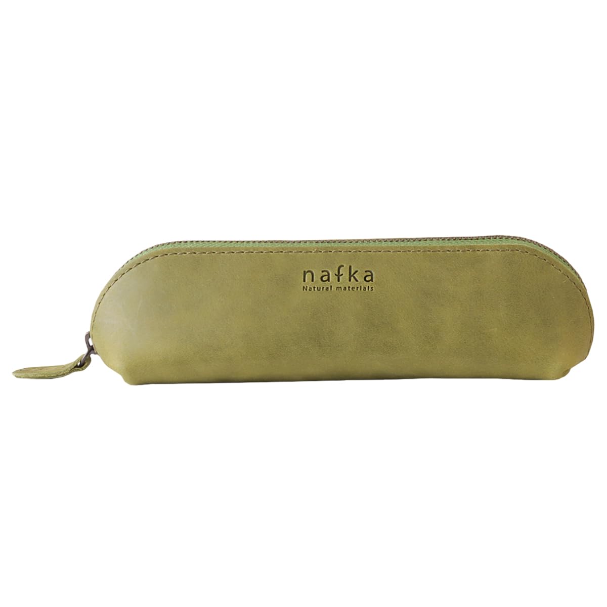 

Nafka Mostro Leather Pencil Case, Simple Design, Large Capacity, Solid Color, Made in Japan [NFK-72204] (Light Green)