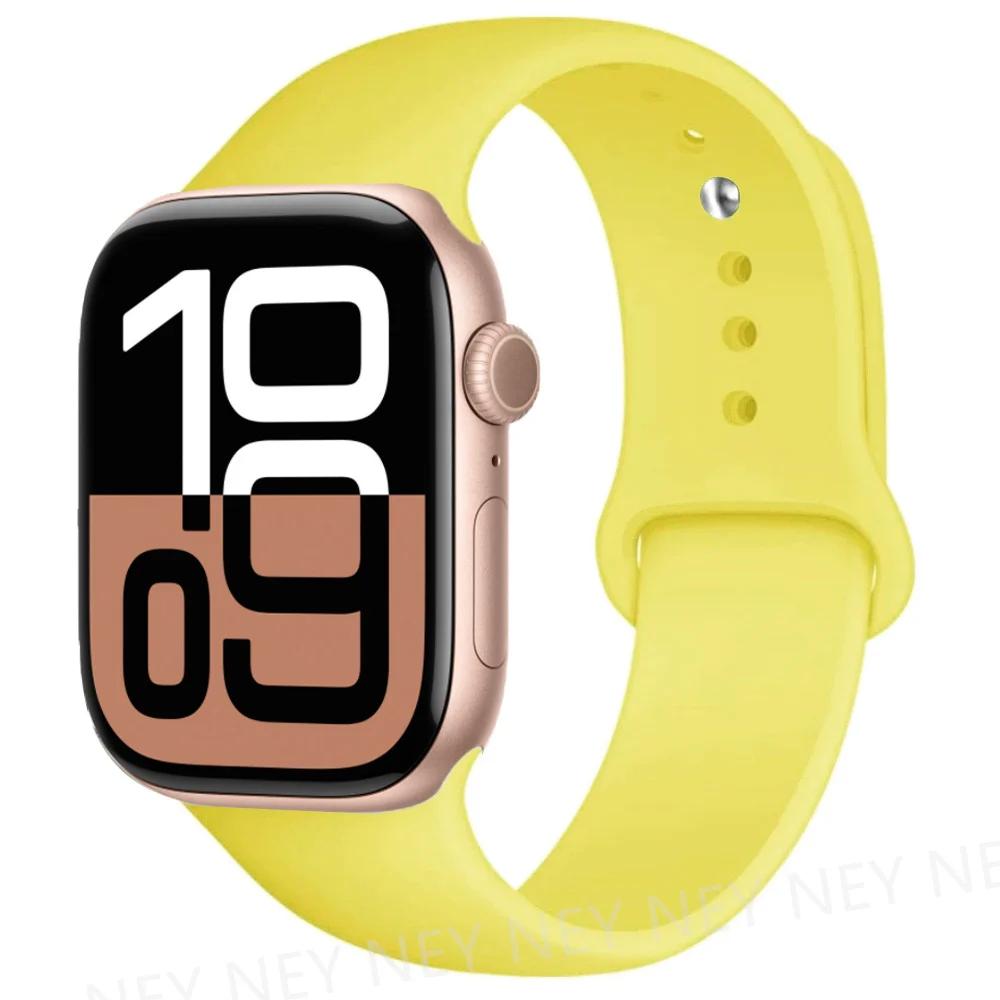 Silicone Band For Apple Watch Straps Ultra 2 49mm 45mm 44-40mm 41mm Sport Bracelet Apple Watch Series 10 42mm-46mm 8 7 6 5 SE 9