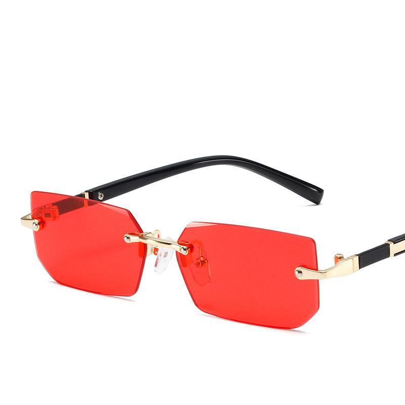 Trendy sluneční brýle bez obrouček pro muže Dámské Módní Bezrámové obdélníkové sluneční brýle Retro stínítka Letní cestovní brýle UV400