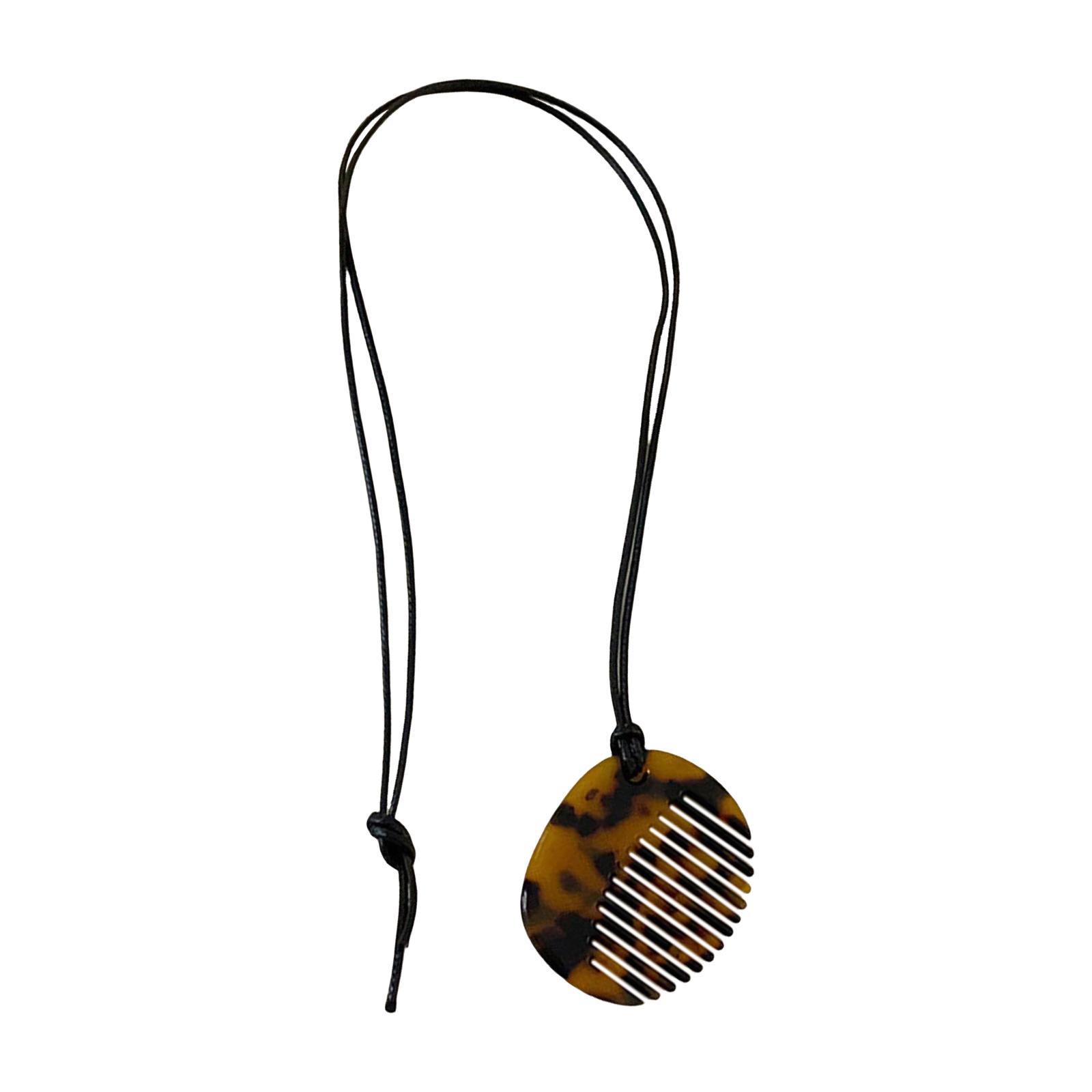 

Модное ожерелье с подвеской в виде гребня для укладки, бахрома, портативное прочное акриловое ювелирное украшение, аксессуар для женщин, ежедневное использование T1