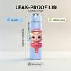1PC Cute Doll Girl Character Pattern 750ml Color Plastic Sports Water Bottle Leakproof Flip Straw Lid Suitable for Sports Office Home Use