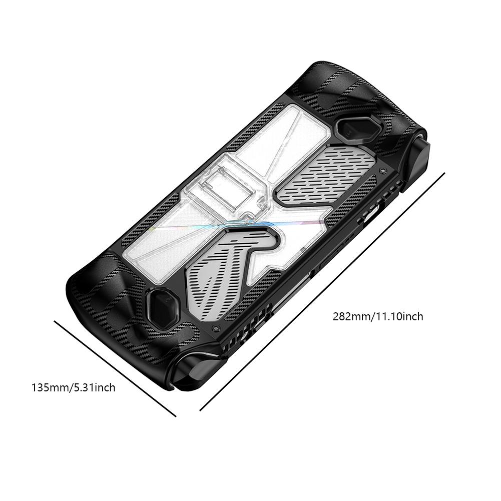 Game Console Full Cover TPU PC Game Console Frame with Bracket Shockproof Replacement Accessories for Asus Rog Ally