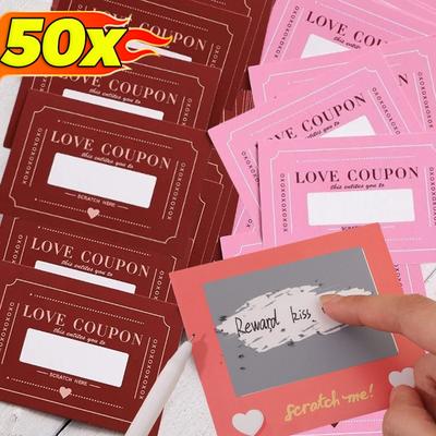 DIY Scratch Off Cards Scratch Love Coupons Couple Romantic Message Note for Party Birthday Wedding Interactive Fun Game Tickets