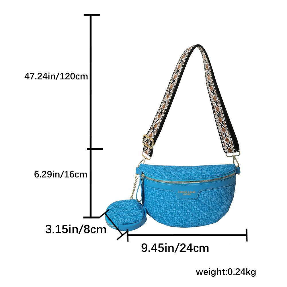 Casual Chest Bag 2025 Luxury Designer Women's Waist Bag Multi-pocket Street Fanny Pack PU Chest Bag Wide Strap Crossbody Bag