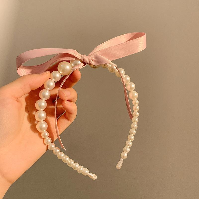 Pearl Bow Headband Non-slip Hair Band Women's Daily Versatile Hair Accessories Party And Shopping Hair Accessories
