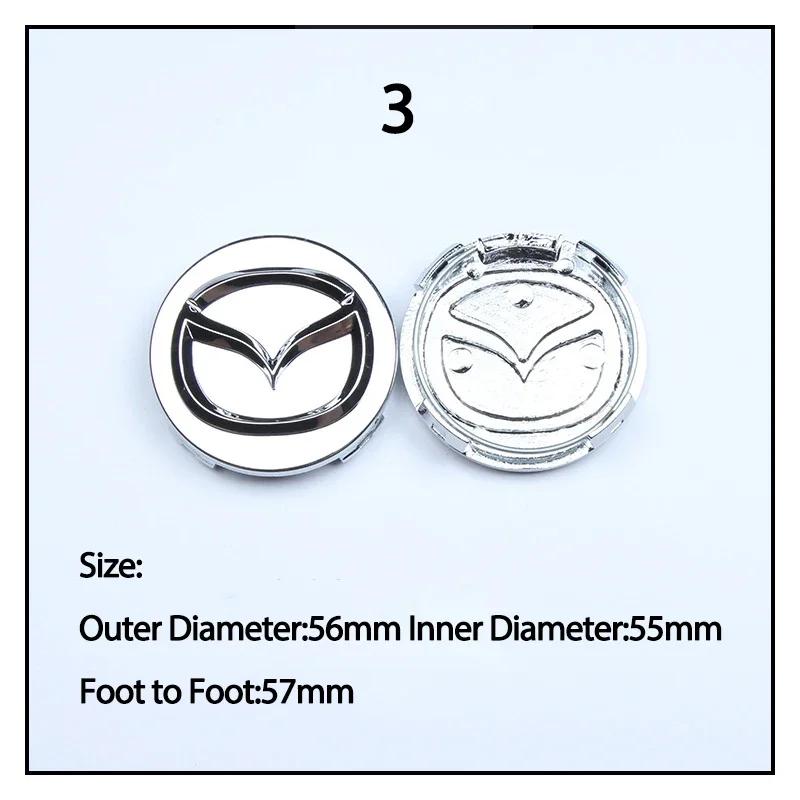

2025 Hot 52mm 56mm Car Wheel Center Cover Hub Cover Decoration for Mazda Atenza MX3 CX3 CX5 2 3 6 323 626 RX8 RX7 Protege Axela