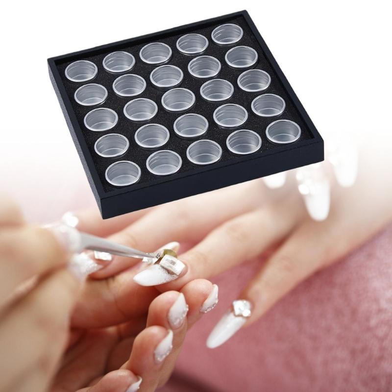 Jewelry Storage Box Visible Aluminum Containers For Rhinestones Studs And Pedicure Supplies Compact Solution