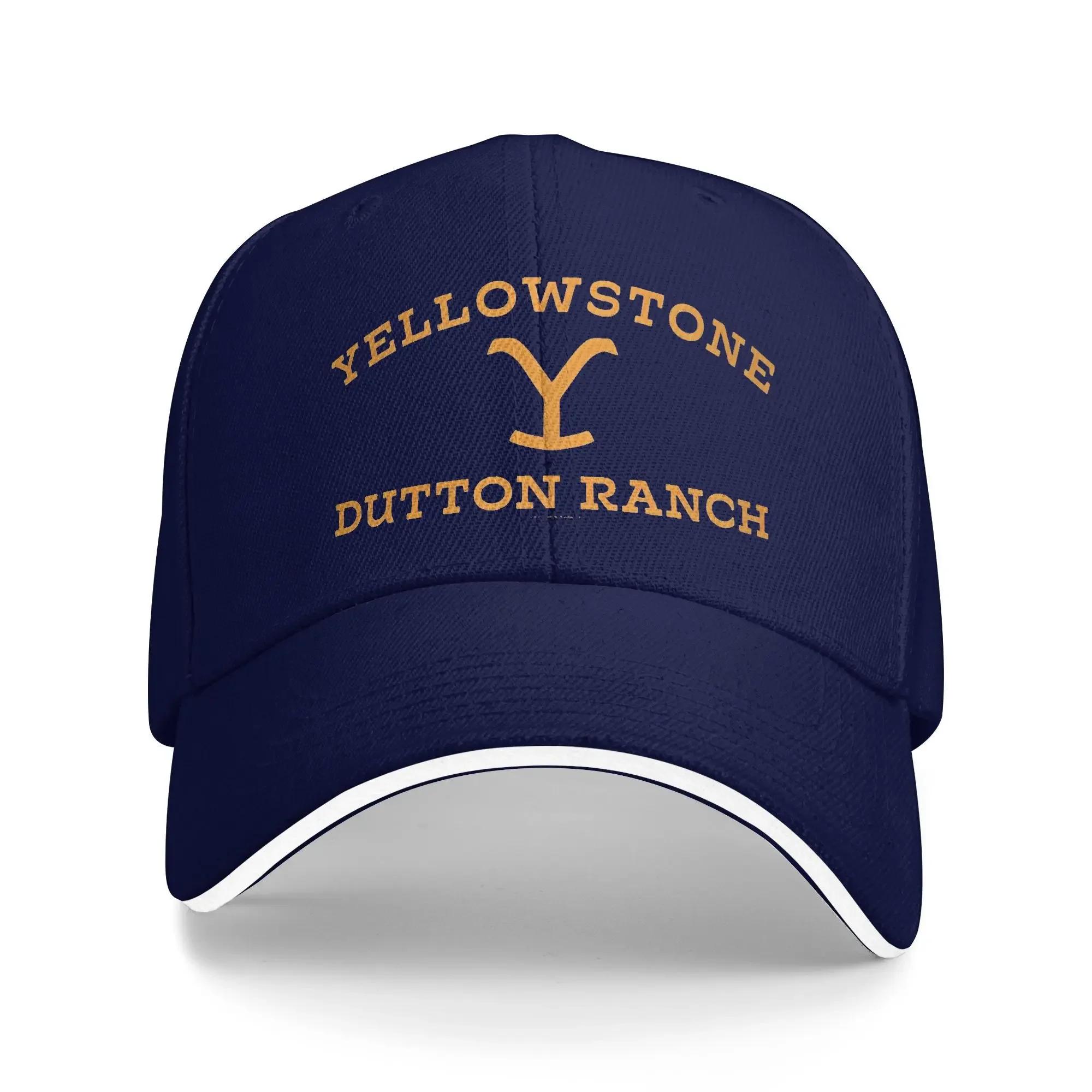 

New Baseball Cap Y-Yellowstones Large Gold Dutton Ranch Logo Accessories For Unisex Women Trucker Cap Classic Sun Cap Adjustable Adjustable