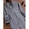 Retro Plaid Collar Long Sleeved Shirt for Women 100 Pure Cotton