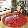 1pc Inuyasha, Red Cloak Round Chair Mat Area Rug - Non-Slip, Floor Mat for Office, Bedroom, Home Decor Christmas Gift P0811267