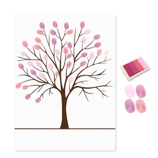Wedding Birthday Party Sign in Signature Canvas Guest Book Fingerprint Painting