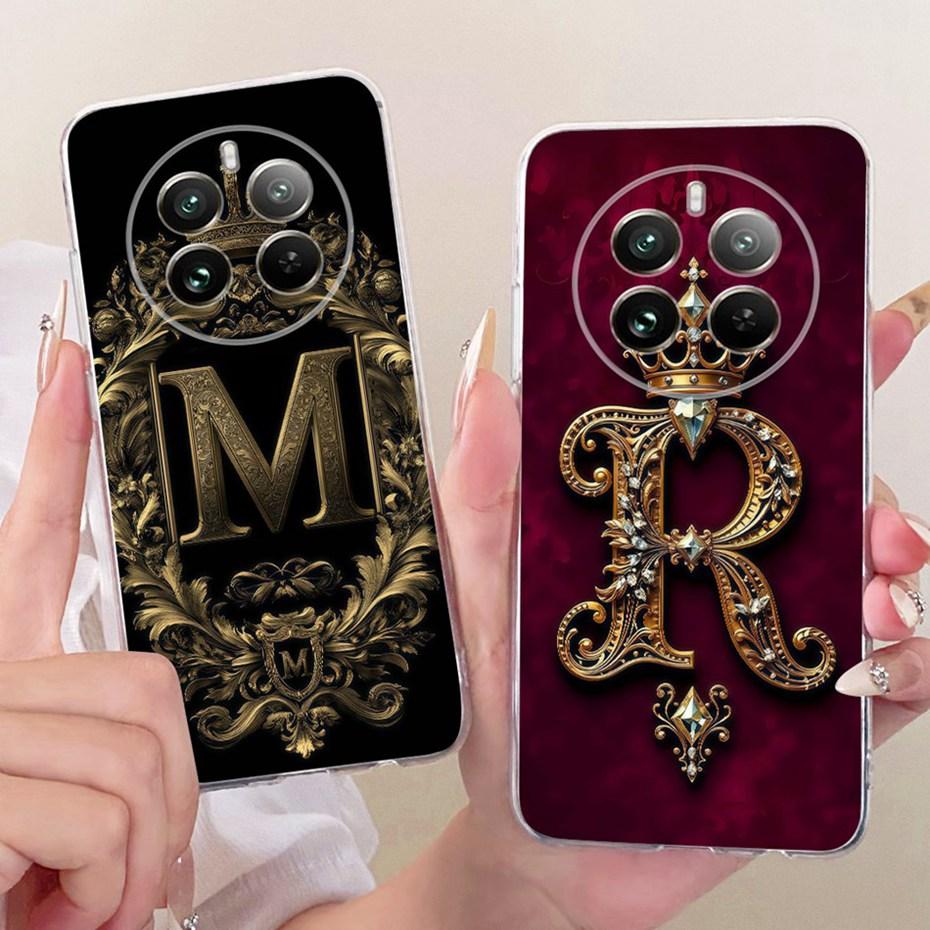 Fashion Crown Letter Case For Realme 12 Pro+ / 12 Pro Soft Silicone TPU Back Cover For Realme 12Pro Plus 5G Phone Cases