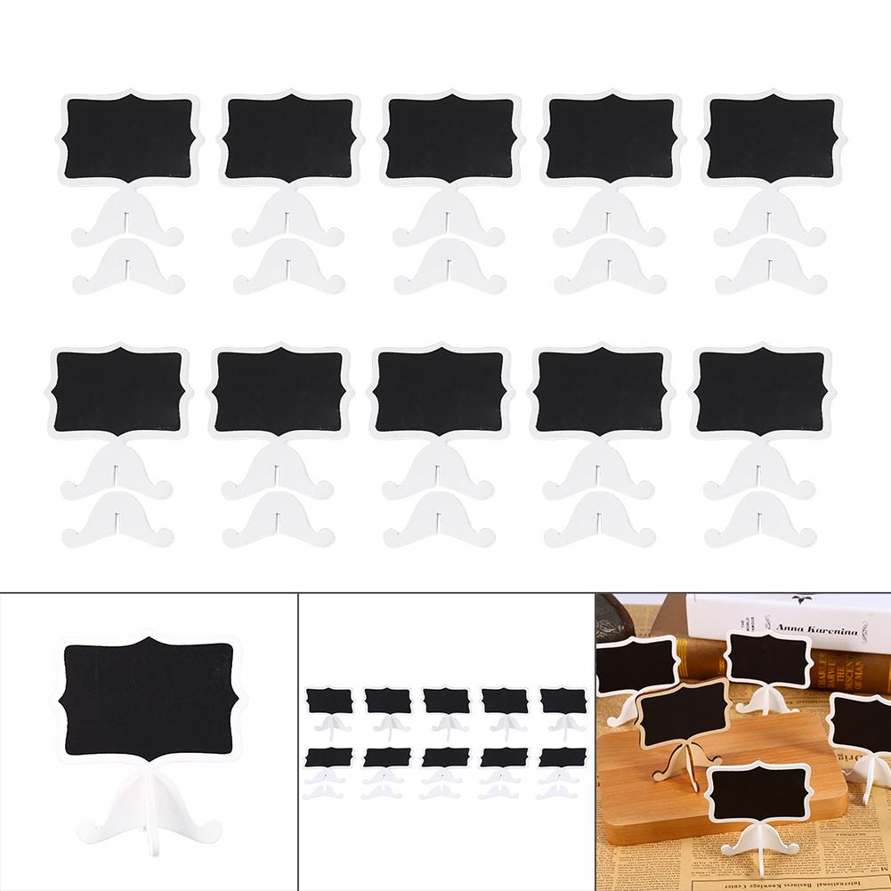 

10Pcs Pack Mini Lace Blackboard Chalkboard Wooden Blackboard Price Stand For New Year Party Chr