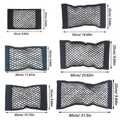 Car Back Rear Trunk Storage Net Seat Elastic String Net Magic Sticker Mesh Storage Bag Auto Organizer Accessories Seat Back Bag
