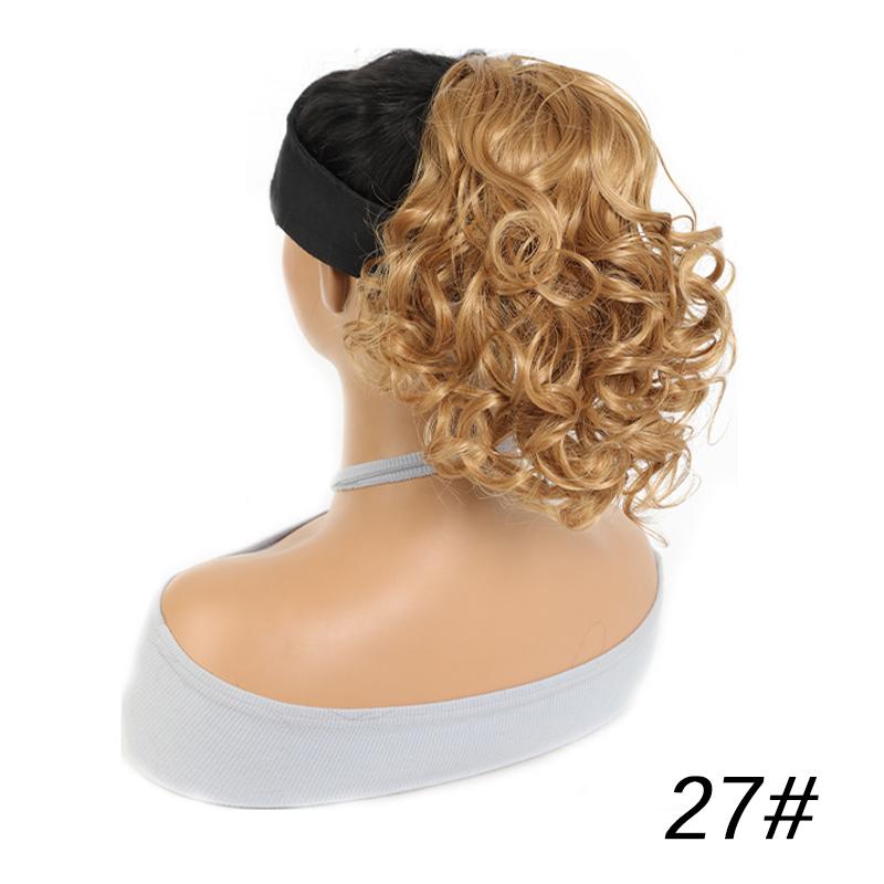 Drawstring short curled ponytail wig synthetic fiber ponytail wig natural and comfortable hair accessories for daily use