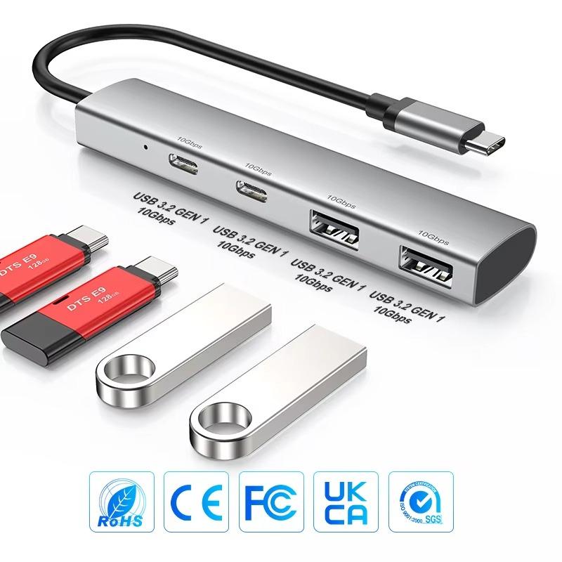 4 Ports Type C HUB USB 3.1 HUB 10Gbps High Speed USB Splitter USB C Hub for PC Computer Accessories Laptop Macbook Pro