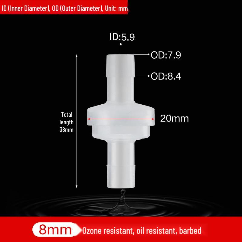 Innovator Mini One-Way Check Valve: Ozone & Oil Resistant, Prevents Backflow, Water-Stop Plastic Valve.