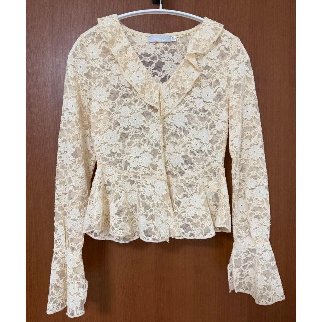 MOUUSSY Women s Lace Blouse Long Sleeve
