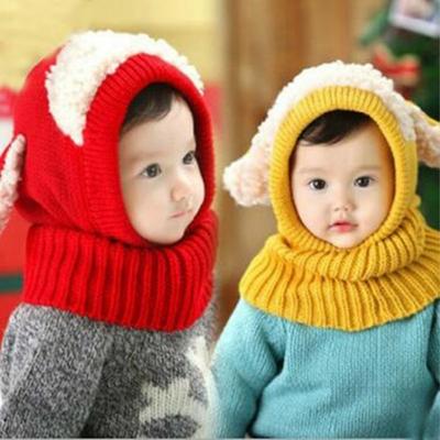 Autumn and Winter Cute Children's Hat Baby Warm Wool Jumper Cap