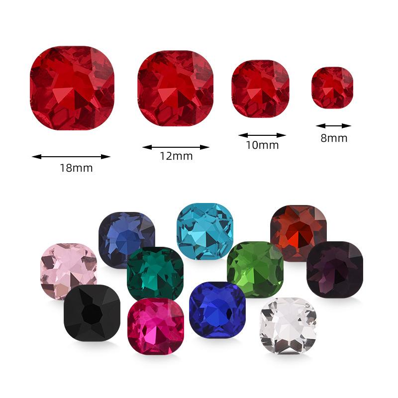 50 Stück Fette Quadratische Spitze Boden Speziell geformte Diamant Kleidung Gepäck Handyhülle Schuh Kristall Zubehör Spitze Boden Fetter Quadratischer Nagel