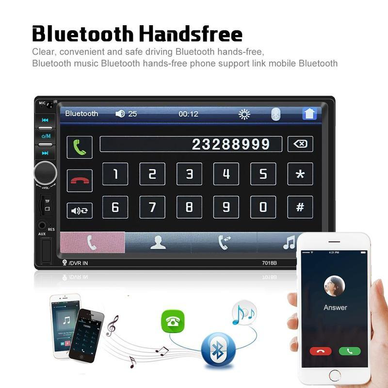 Autorádio 7" 2Din audio Stereo Bluetooth Zadní kamera Vestavěný systém DVR do auta