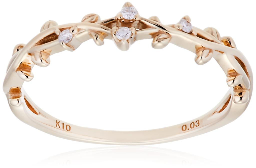 Diamond Leaf Motif Size 10K Yellow Stella.J Ring, 9, Gold, RDA8279J_-09