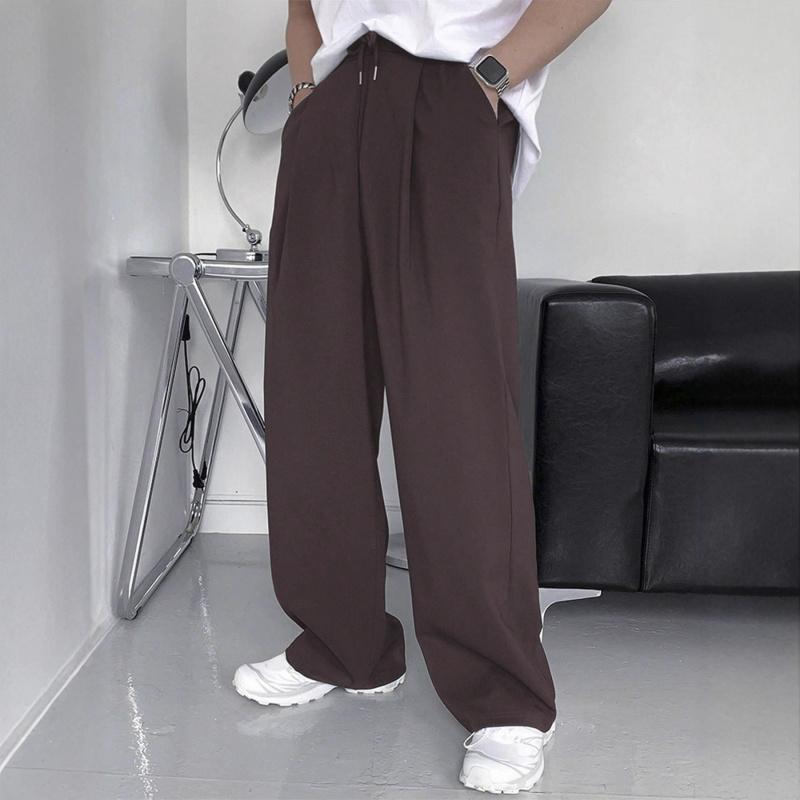 Men's wide-leg pants, new spring and autumn style, loose straight cut, drapey, versatile casual floor-length pants