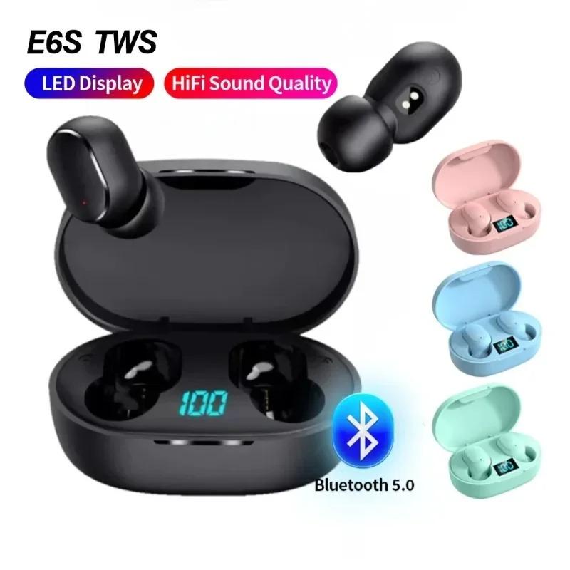 TWS E6S Fone Bluetooth Earphones Wireless Bluetooth Headset Noise Cancelling Headset With Microphone Headphones For Redmi