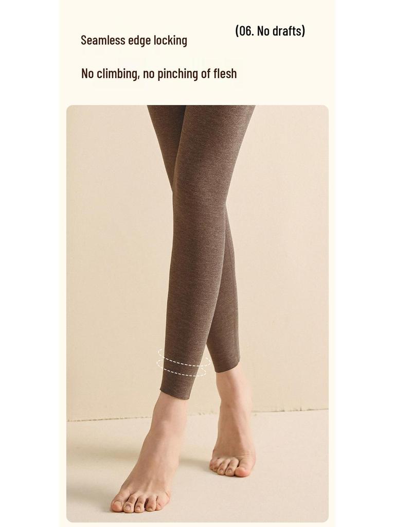 Women's Wool Silk Thermal Set: Warm Stand Collar Top & Trousers - Heat-Generating, Skin-Friendly Base Layer for Autumn/Winter.