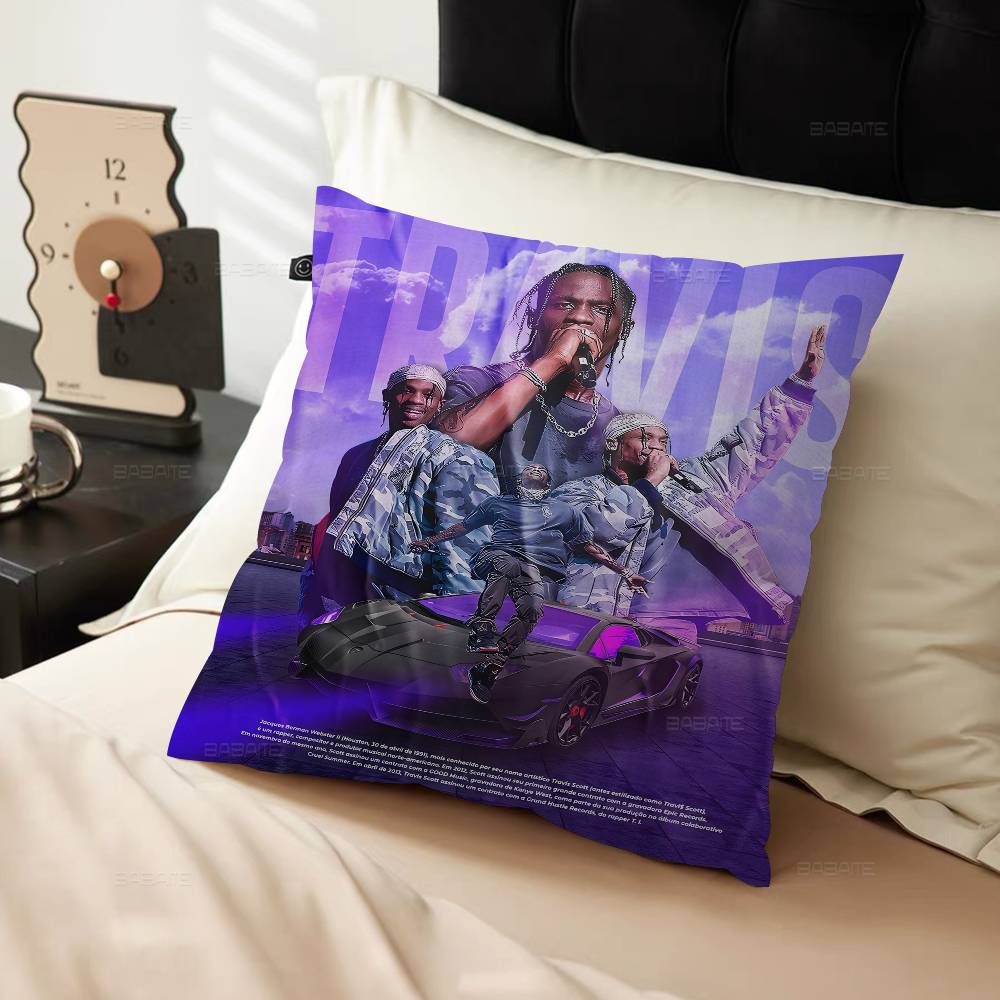 Hip Hop Singer T-Travis S-Scott Pillow Gifts Home Office Furnishings Bedroom Sofa Car Cushion Cover case 45x45cm