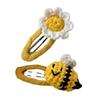 2PCS Honeybee Theme Hair Clip Set Korean Styles Hairpin Fashionable Hair Ornament Festival Decorative Hair Clip Hair Tie